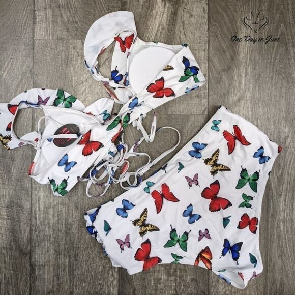 AvidLove High Waist Strappy Bikini Swimsuit Size XXL - Picture 4 of 4